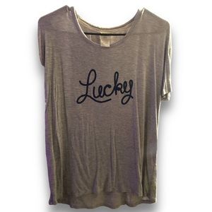 Lucky Brand grey flowy blouse size S